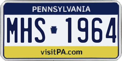 PA license plate MHS1964