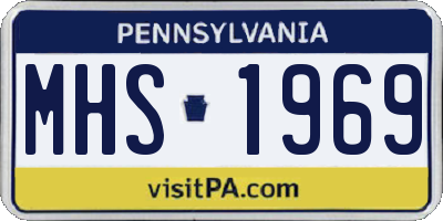 PA license plate MHS1969
