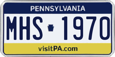 PA license plate MHS1970