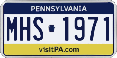 PA license plate MHS1971