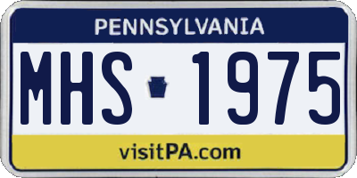 PA license plate MHS1975