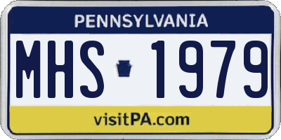 PA license plate MHS1979