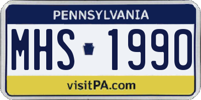 PA license plate MHS1990