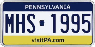 PA license plate MHS1995