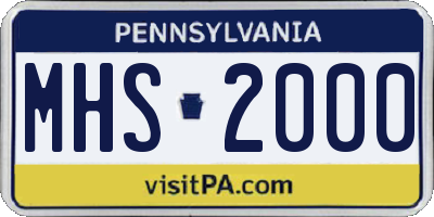 PA license plate MHS2000