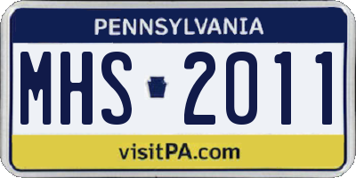 PA license plate MHS2011