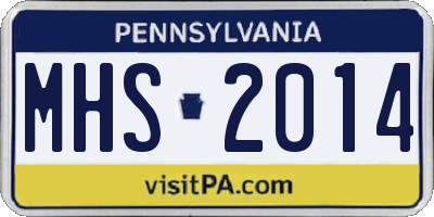 PA license plate MHS2014
