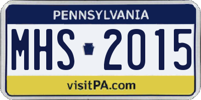 PA license plate MHS2015