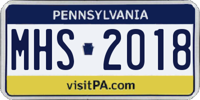 PA license plate MHS2018