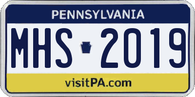 PA license plate MHS2019