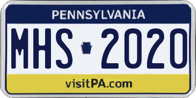 PA license plate MHS2020