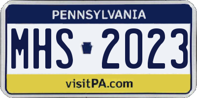 PA license plate MHS2023