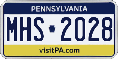 PA license plate MHS2028