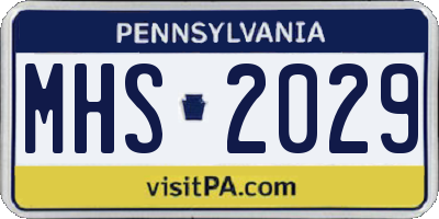 PA license plate MHS2029