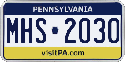 PA license plate MHS2030