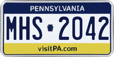 PA license plate MHS2042