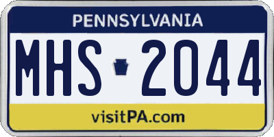 PA license plate MHS2044