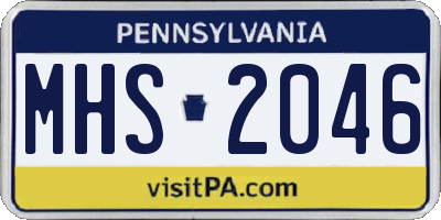 PA license plate MHS2046