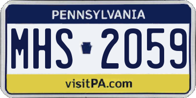 PA license plate MHS2059
