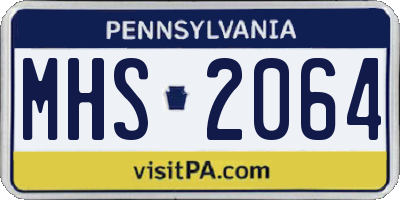 PA license plate MHS2064