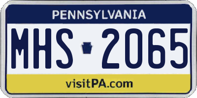 PA license plate MHS2065