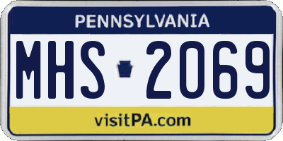 PA license plate MHS2069