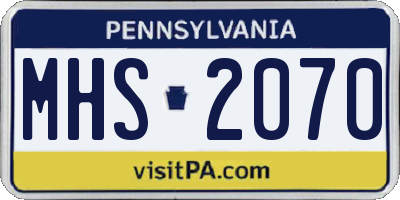 PA license plate MHS2070