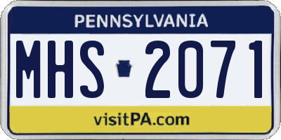 PA license plate MHS2071