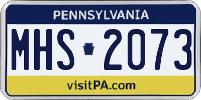 PA license plate MHS2073