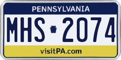 PA license plate MHS2074