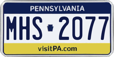 PA license plate MHS2077