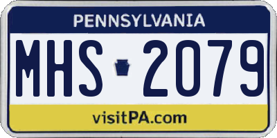 PA license plate MHS2079