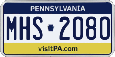 PA license plate MHS2080