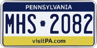 PA license plate MHS2082