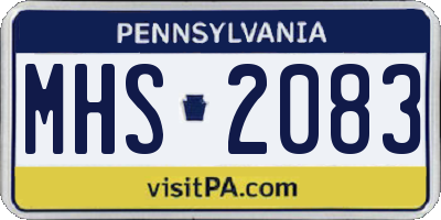 PA license plate MHS2083