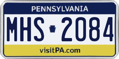 PA license plate MHS2084