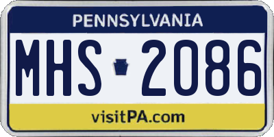PA license plate MHS2086