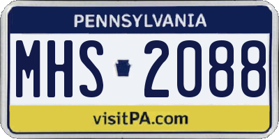 PA license plate MHS2088