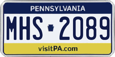 PA license plate MHS2089