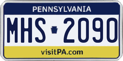 PA license plate MHS2090