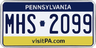 PA license plate MHS2099