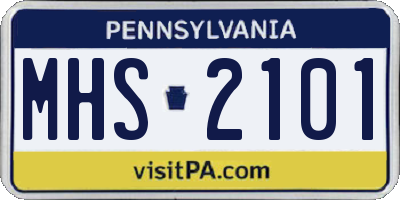 PA license plate MHS2101