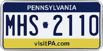 PA license plate MHS2110