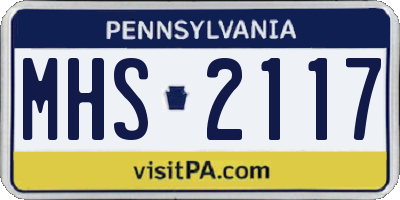 PA license plate MHS2117