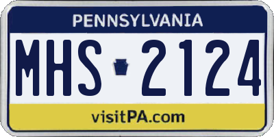 PA license plate MHS2124