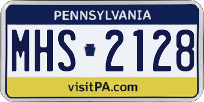 PA license plate MHS2128
