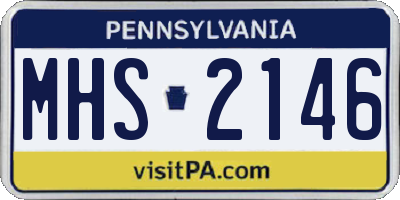 PA license plate MHS2146