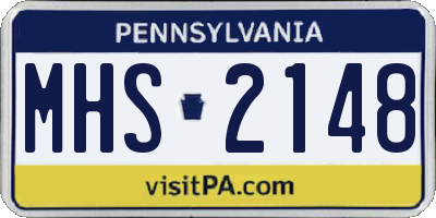 PA license plate MHS2148