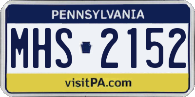 PA license plate MHS2152