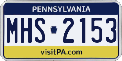 PA license plate MHS2153